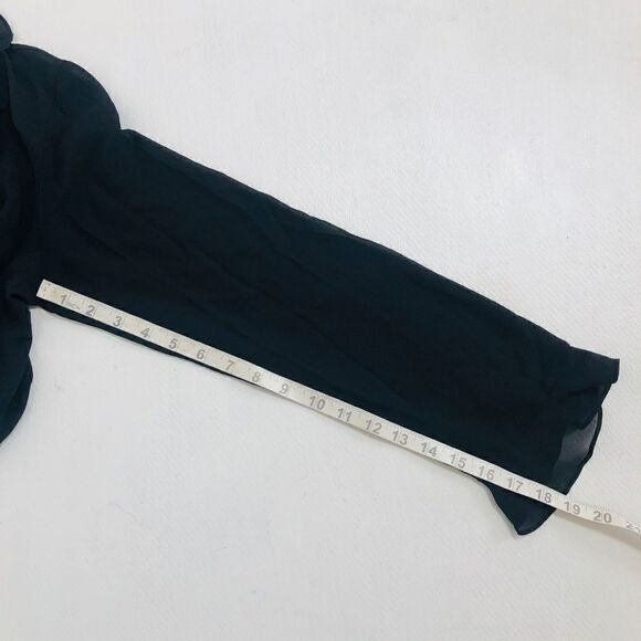 🌹VICTORIAS SECRET Womens Top M Bouse Black Sheer - Picture 5 of 7